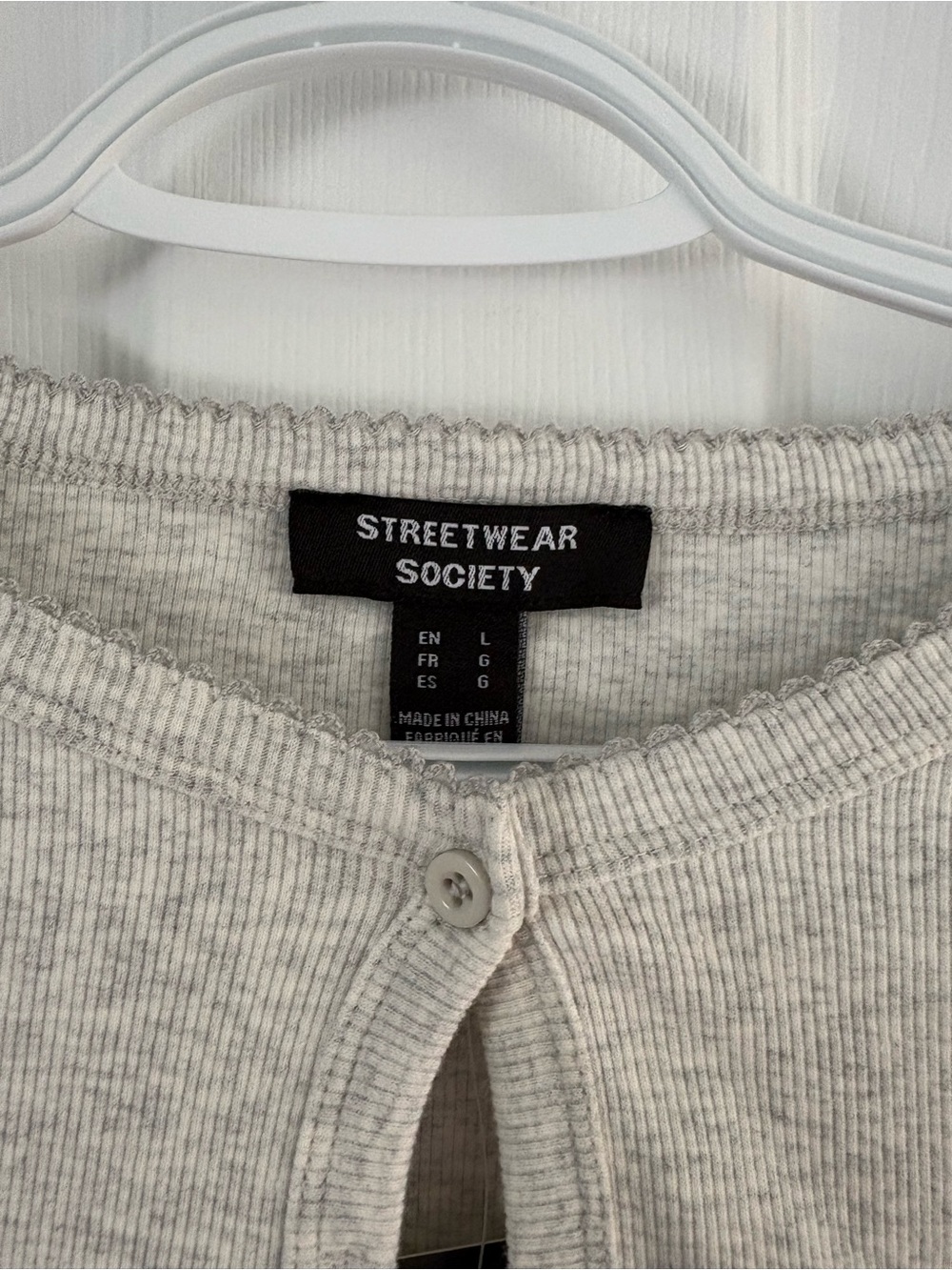 Streetwear Society Light Gray Button Cardigan - Picture 4 of 5